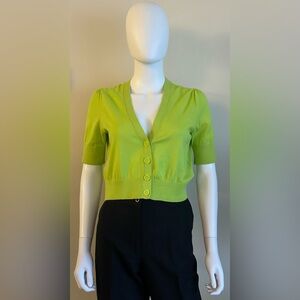 Banana Republic Petite Size M Cropped Light Green Cardigan